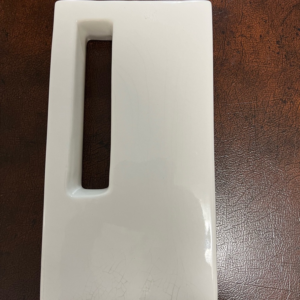 Vintage rectangular White Ceramic Chimney Vase - Picture 3 of 11